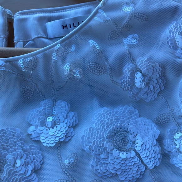 Milly Women Floral Cascading Sequin Top NWT - Picture 4 of 10